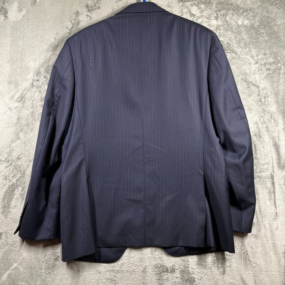 Canali Jerome's Blazer Men Size 54R Blue Pinstripe Pure Wool Lightweight Classic - Picture 7 of 10